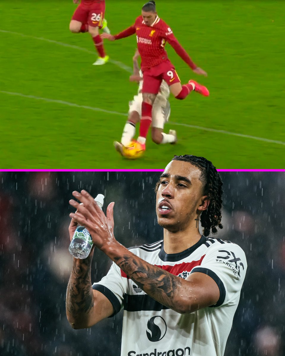 footballontnt's tweet photo. You're 19 years old. First game at Anfield. You've only just come on the pitch and it's the 90th minute of the game with the score at 2-2. Time to put in the most perfectly executed sliding tackle from behind, in your own box, in front of the Kop.

The moment Leny Yoro arrived in the Premier League 👏