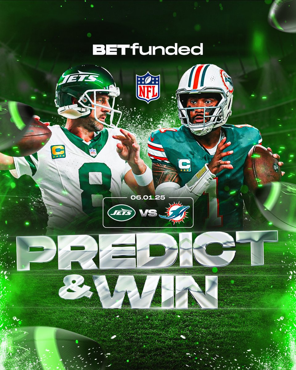 betfunded's tweet photo. Predict &amp; Win with BETfunded! 🏈

Congratulations to Jets 🗽
Jets (32) - Dolphins (20)

📲 Join the action today!
https://t.co/ML4dCjbB5T

#BETFunded #PredictAndWin #Sportspicking #wager #jets #dolphins #nfl https://t.co/HrXWn3RzAn