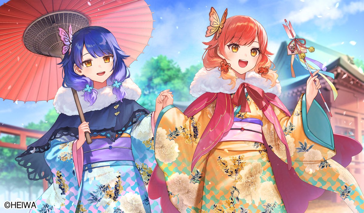 ハルルナ1月イラストを担当させていただきました！🎍 動画のエンド