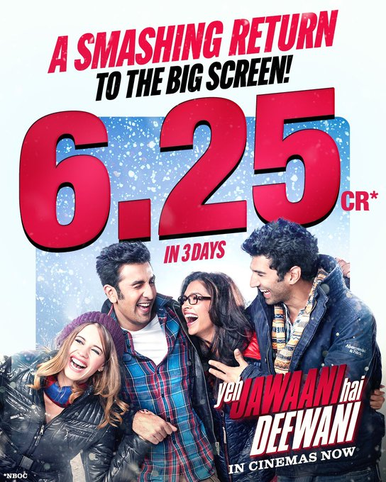 TradeBOC's tweet photo. #YehJawaaniHaiDeewani re-release creates magic again! 💫
🎥 3 Days Box Office (India): ₹6.25 Cr 🔥
How would you rate this iconic film out of 10? Drop your ratings below! 🎬❤️
#YJHD #RanbirKapoor #DeepikaPadukone #ClassicRewatch