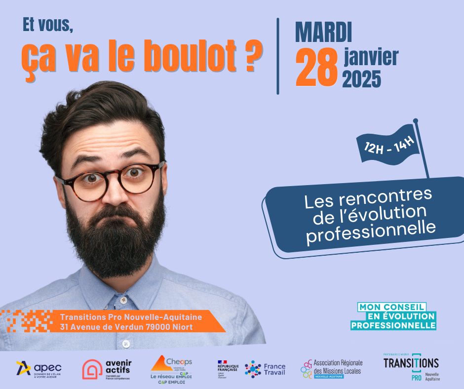 Les Rencontres de l’Évolution Professionnelle 🎯

L'ARML Nouvelle-Aquitaine vous invite à participer à cet événement incontournable dédié à votre avenir professionnel :
🗓️Mardi 28 janvier 2025
⏲️ De 12h à 14h
📍 31 avenue de Verdun, 79000 Niort

transitionspro-na.fr/.../les-rencon…