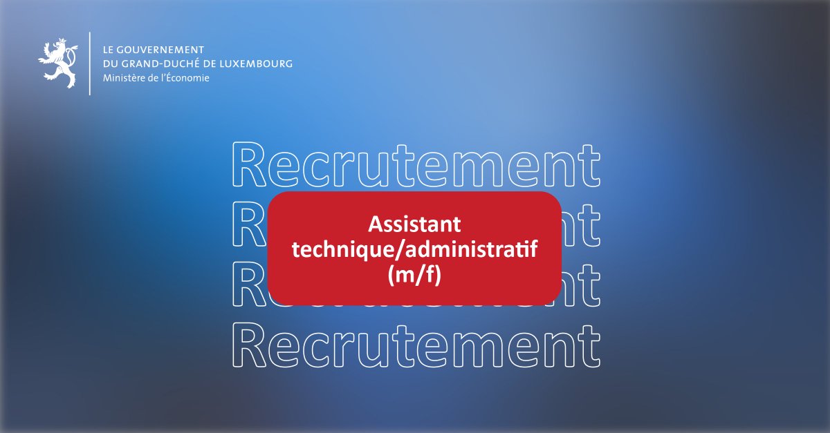 De Wirtschaftsministère sicht en(g) #Assistant technique/administratif (m/f) fir de Commissariat aux affaires maritimes (A1) am CDI. Intresséiert? Mellt iech als Fonctionnaire oder Employé(e) 👉🏻 gd.lu/HPKmX bis den 🗓️15/01/2025. De Posten ass oppen fir EU Bierger 🇪🇺