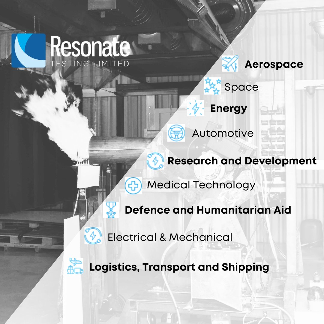 ResonateTesting's tweet image. Supporting your industry with bespoke testing! 🚀 

Our engineers deliver testing solutions across Aerospace, Space, Defence, Automotive, Medical Tech &amp;amp; more. Let us help certify &amp;amp; refine your product! 

🌐 resonatetesting.com 
📞 +44(0)28 90 736 390 

#ResonateTesting