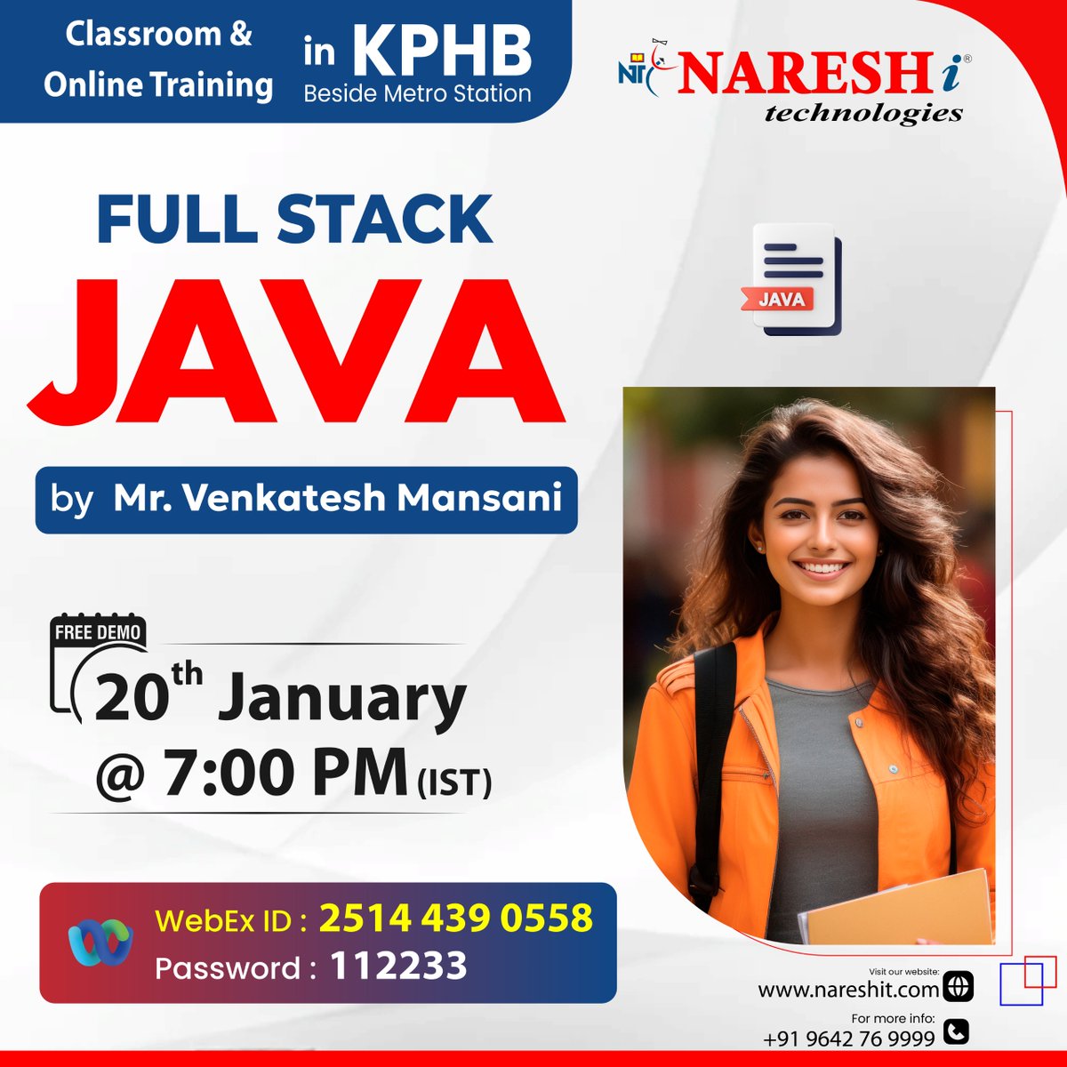 NItTejaswini's tweet image. โ๏ธ Registration Link: shorturl.at/vYsWu
๐ Join our Core Java & Full Stack Java Training By Mr. Mansani
๐Date/Time: 20th Jan 2025 @ 7:00PM
#java #fullstackjava #ProgrammingInJava #javatraining #learningwithskill #javadevelopers #javascript #tutorial #TechTraining #Courses