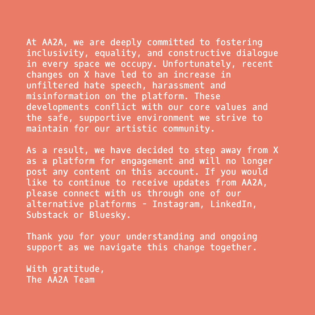 AA2A - Artist Residencies tweet media