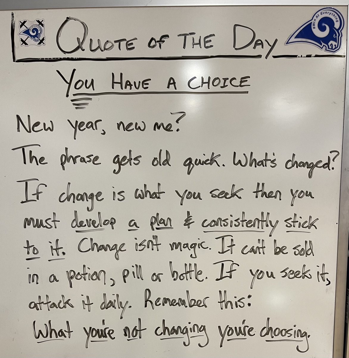 CoachRayO3313's tweet image. HNY! Back at it in ‘26.

New Year, New You? What makes it new? If change is what you seek, YOU must make the change. Remember, what you’re not actively changing, you’re choosing🎓