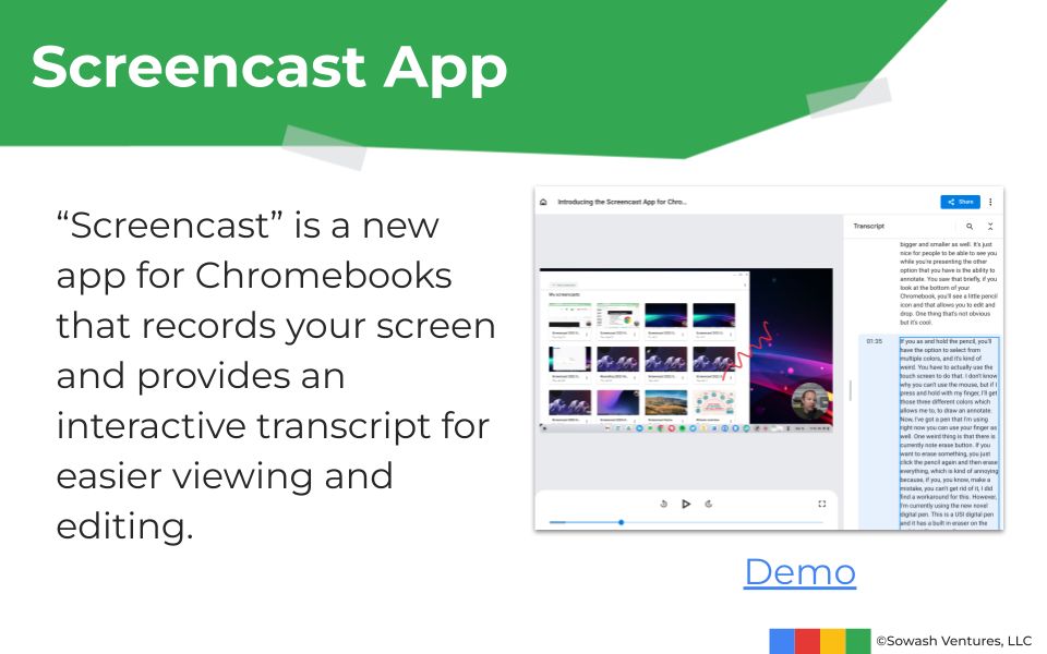 🌟 Check out the Screencast app for Chromebooks! 🎥 It's an awesome tool to pre-record and share lessons with your students! 💡 🚀

#GoogleEDU #ChromebookEDU
