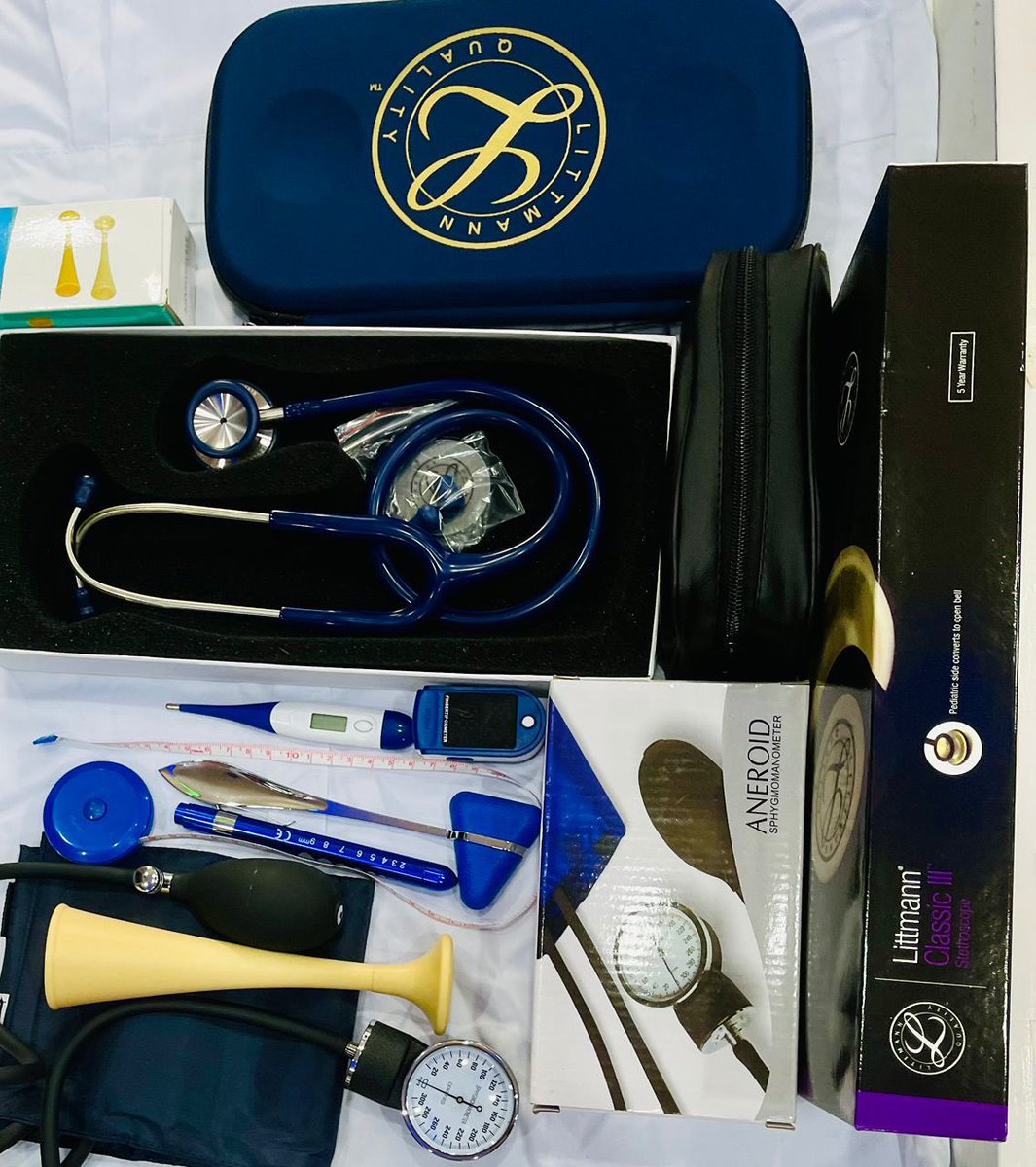 Dr Kizza Blair (@blair_kizza) on Twitter photo 🔥 Medical Equipment Package from <a href="/ScrubsKampala/">Scrubs Kampala</a> 🔥
2️⃣ Standard - 265,000 UGX:
- Littmann Classic II Stethoscope
- Rechargeable Pentorch
- Tape Measure
- Stethoscope Case
- Manual BP
- Thermometer
- Patellar Hammer
- Pulse Oximeter
- Fetoscope
Call - 0786993099 🔥 Medical Equipment Package from <a href="/ScrubsKampala/">Scrubs Kampala</a> 🔥
2️⃣ Standard - 265,000 UGX:
- Littmann Classic II Stethoscope
- Rechargeable Pentorch
- Tape Measure
- Stethoscope Case
- Manual BP
- Thermometer
- Patellar Hammer
- Pulse Oximeter
- Fetoscope
Call - 0786993099