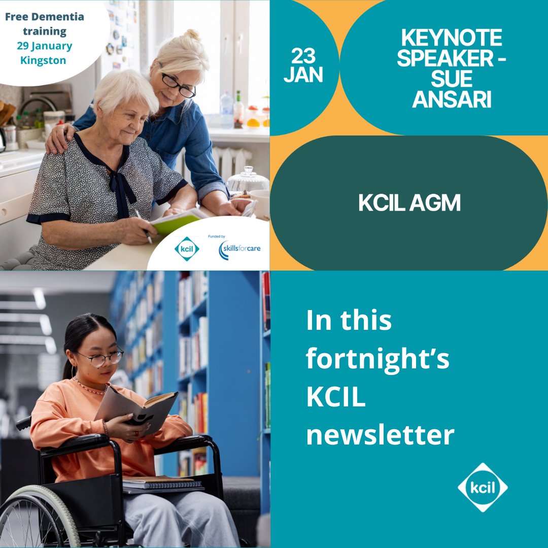 In this fortnight's newsletter -

Happy New Year from Team KCIL!
Free Dementia training
KCIL AGM keynote speaker announced
Share your experience with a local author.

mailchi.mp/kcil/kcil-news…