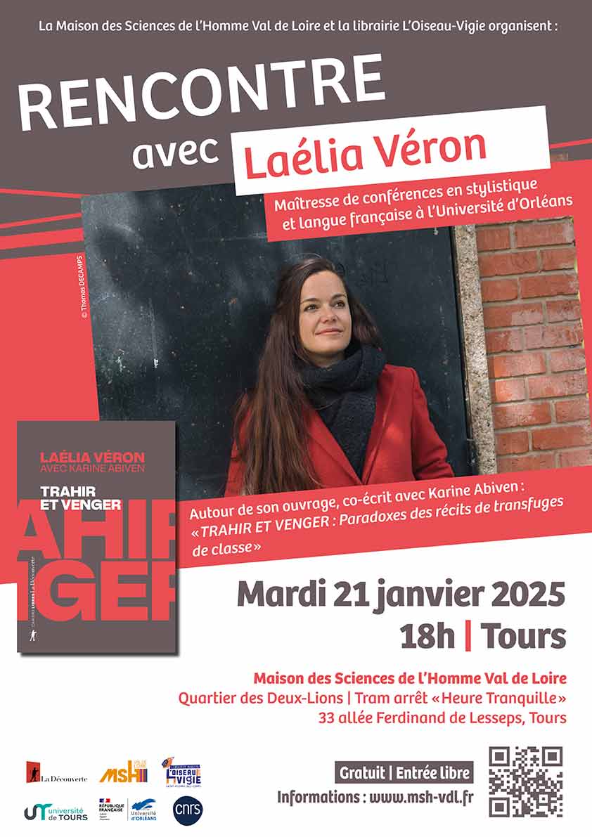 Laélia Véron (@laelia_ve) on Twitter photo - mardi 21 janvier : présentation de "Trahir et venger" à la <a href="/MSHValdeLoire/">MSH Val de Loire</a> à Tours avec la librairie L'Oiseau-Vigie - mardi 21 janvier : présentation de "Trahir et venger" à la <a href="/MSHValdeLoire/">MSH Val de Loire</a> à Tours avec la librairie L'Oiseau-Vigie