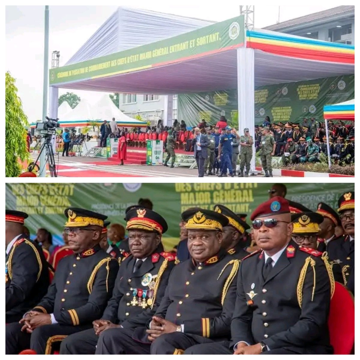 KavandaDj's tweet photo. #RDC : Cérémonie de passation de commandement des chefs d'état-major. Les officiers des grandes unités de l'armée sont sur le podium, en attendant l'arrivée du commandant suprême. https://t.co/Hbu8IyPPFy