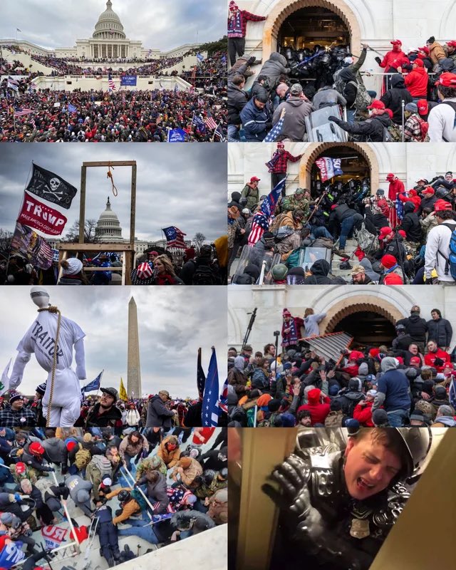 OTD 2021 Trump tried to cling to power by inciting an insurrection - to overthrow democracy. 

The actions of a traitor. 

Today his supporters will gaslight you by lying about it, claiming it was peaceful, that insurrectionists are political prisoners.

Lies. #neverforgetjan6th