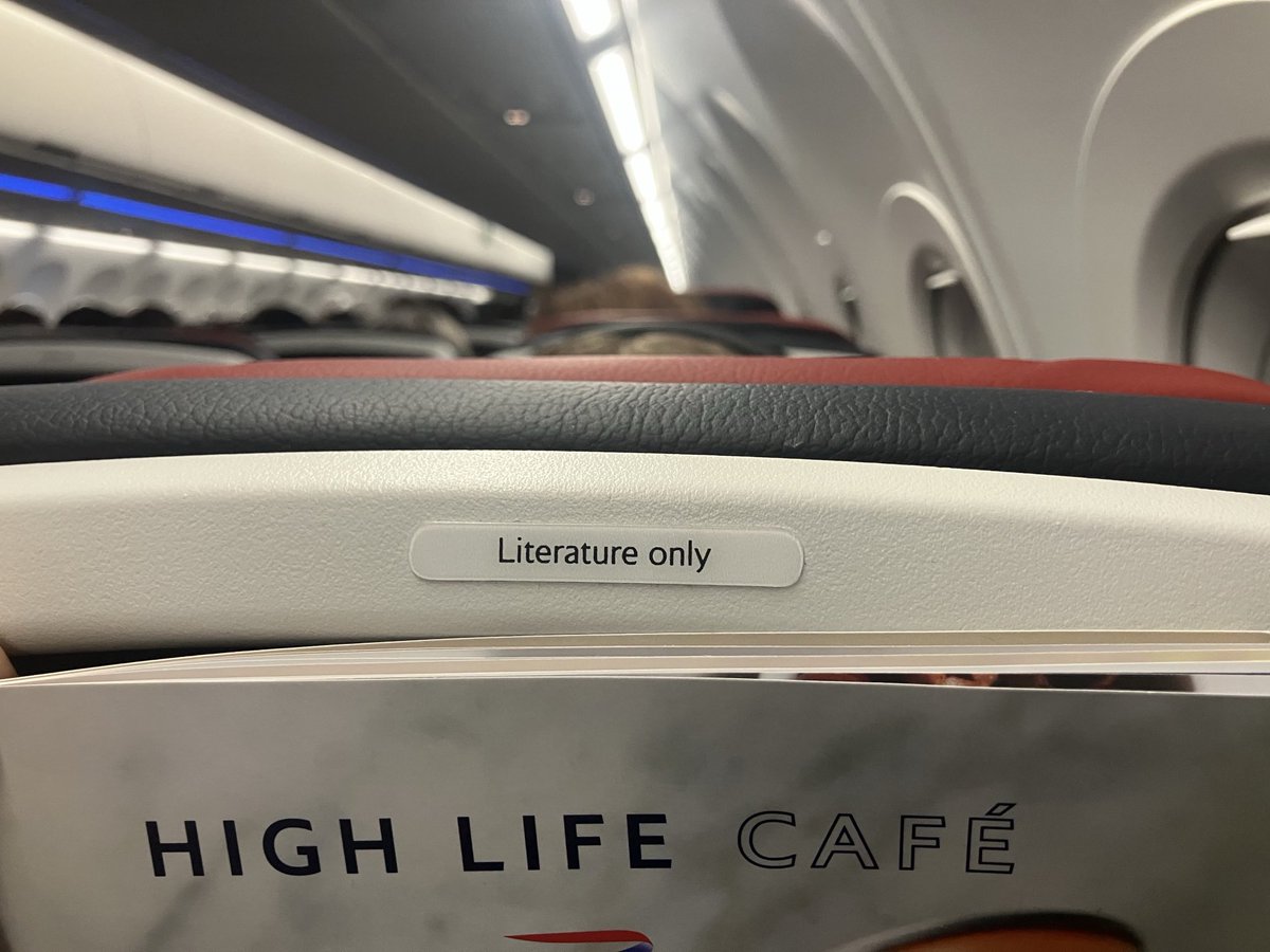 What count as “literature“ is often contested, but I’m not sure the British Airways in-flight menu quite makes the grade.