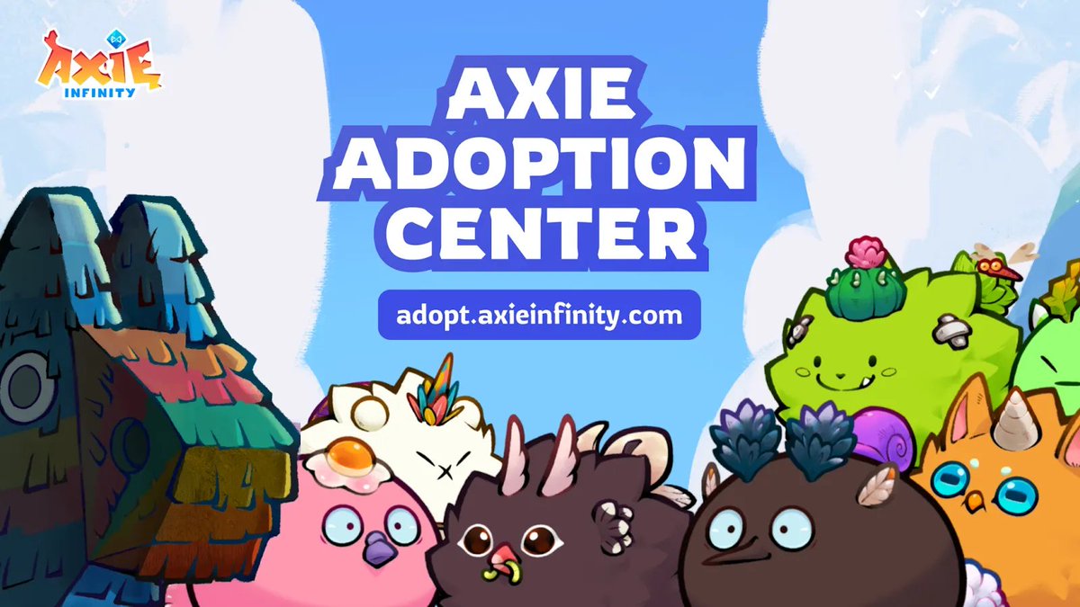 AxieInfinity's tweet photo. The Axie Adoption Center is now accepting donations!

Give your axies the gift of a new home 🎁

Do you have axies sitting around in your wallet, collecting dust?

Imagine how lonely they must feel…

Starting today, anyone can donate axies to the Axie Adoption Center!

The donation process is easy: just send your axies to the address below.

We’ll help find them a new home!

Donate now 👇

🔗 : axieadoptioncenter.ron