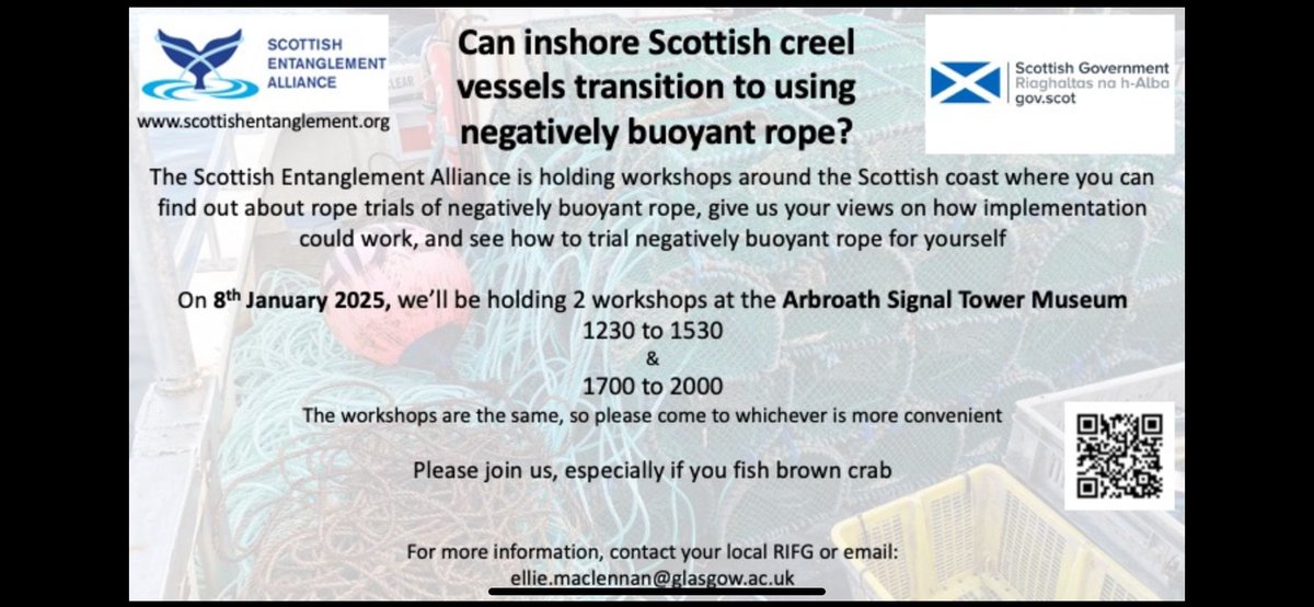 RFIG meetings tomorrow 7th in Mallaig,  8th in Kyle and Arbroath, and Ullapool on the 9th. West coast meetings all at 4 pm, on inshore management 
Arbroath are workshops running from 12.30 - 15.30 &amp; 17.00 - 20.00
 We strongly suggest creel fishers try &amp; attend these meetings