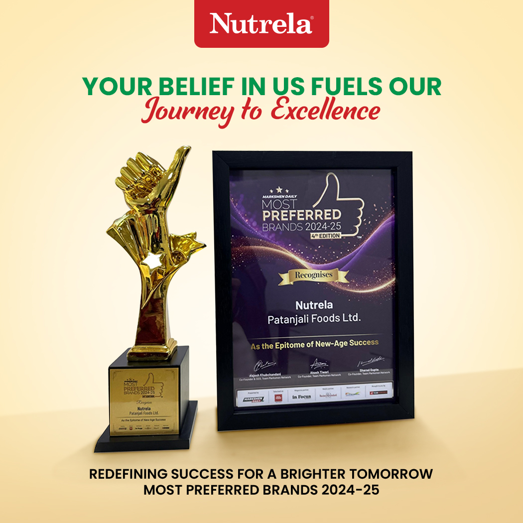 MyNutrela's tweet photo. Proud moment!
Nutrela is honored as the Most Preferred Brand 2024-2025 by Marksmen Daily!
Thank you for trusting us to fuel healthier lifestyles.
Here's to many more milestones!
#Nutrela #MostPreferredBrand #AwardWinning #HealthierIndia #HealthAndWellness #Nutrition https://t.co/Ir6dBQu7eH