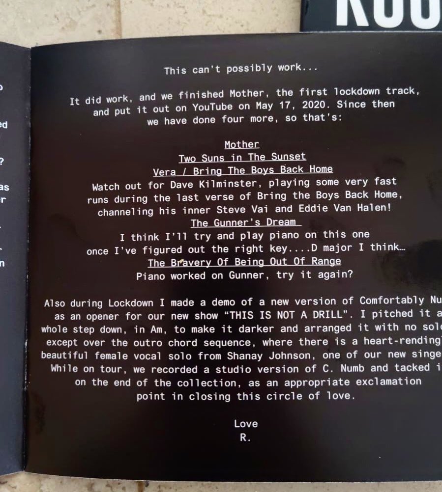 DaveKilminster's tweet image. I don’t have a copy of our ‘Lockdown Sessions’, so I’ve never seen this before!! 🤣
I’m pretty sure I don’t have an inner Steve Vai/Van Halen… I was just trying to play something vaguely reminiscent of Michael Kamen’s wonderful orchestration on the original version, honest!! 😬