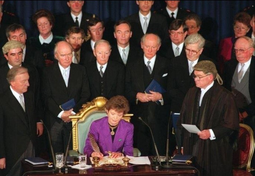 Love this picture: “I was elected by the women of Ireland, who instead of rocking the cradle, rocked the system.” ~ Mary Robinson.

Happy Nollaig na mBan to the women of Ireland keep rocking the system.

#NollaignamBan