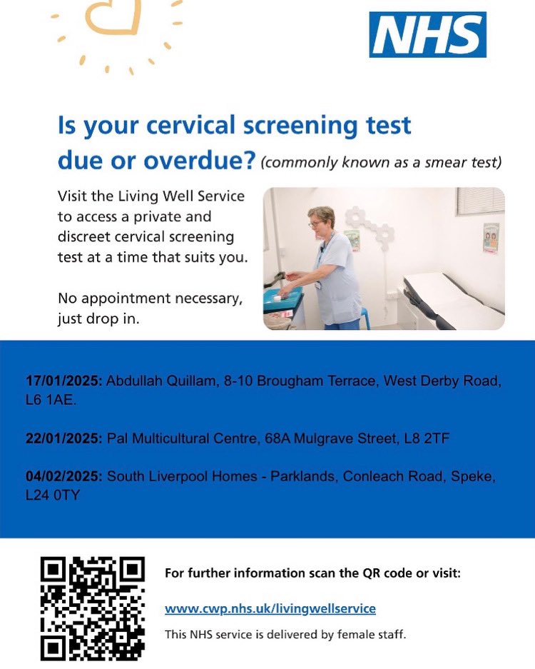 Are you due your routine Cervical Screening? Use the Living Well service! #igpc