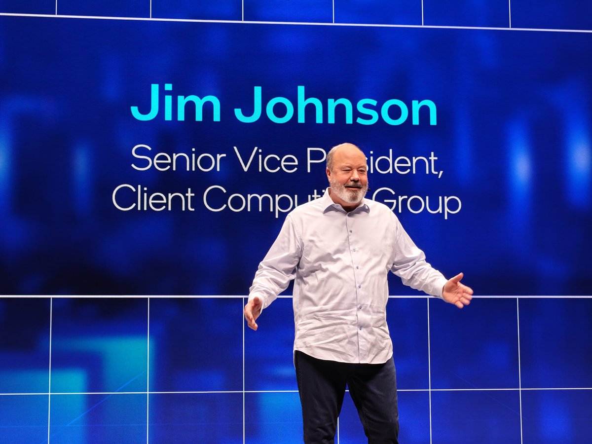 Jim Johnson, @Intel SVP of CCG is now to talk uo #AIPC innovation. #CES2025