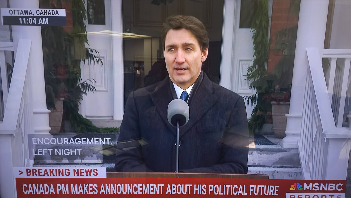 Holy shit, Canada's Prime Minister, Justin Trudeau, has just announced his resignation from office.