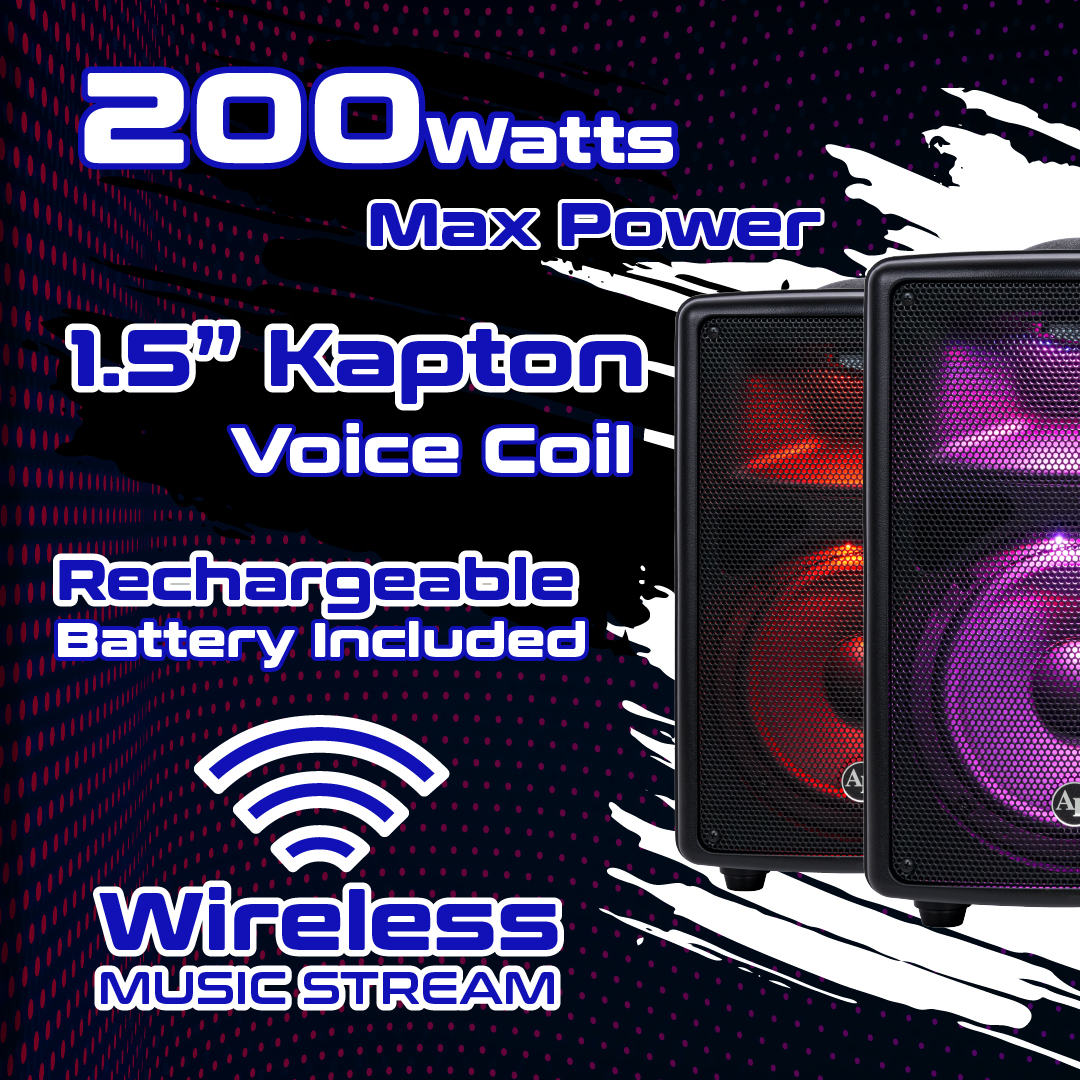 audiopipe's tweet photo. Turn Up the Volume with the DJAP-B895BT! 🎧🔊

🎶 200 Watts Max Power
🔋 Rechargeable Battery Included
🌈 Vibrant LED Lighting
🎵 Wireless Music Streaming

Perfect for parties, events, or on-the-go music lovers! 🎉
#Audiopipe #PortableSpeaker #WirelessSound #LEDParty https://t.co/ZGoLmV7BmP