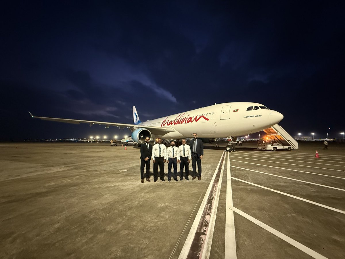 A landmark moment for the Maldives aviation industry. Under President Dr. <a href="/MMuizzu/">Dr Mohamed Muizzu</a>’s leadership, <a href="/MaldivianAero/">MaldivianAero</a> has launched operations of the nation’s first wide-body A330-200 aircraft. This milestone boosts trade, tourism, and cargo transport with direct China flights and