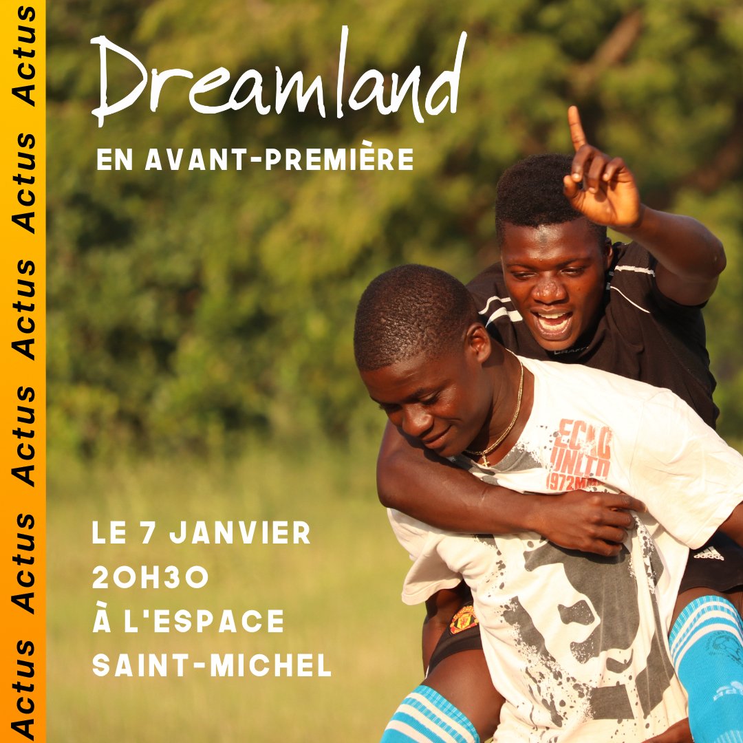Wayna Pitch (@waynapitch) on Twitter photo Avant-première de #DREAMLAND 👁️🌍
Rendez-vous demain soir à l'Espace Saint Michel pour découvrir le documentaire inspirant de Paul Gourdon, Julie Marchal, Théophile Moreau, et Agathe Roussel.
🎟️ Achat des billets sur place uniquement.
<a href="/EspaceSaintMich/">Espace Saint-Michel</a> Avant-première de #DREAMLAND 👁️🌍
Rendez-vous demain soir à l'Espace Saint Michel pour découvrir le documentaire inspirant de Paul Gourdon, Julie Marchal, Théophile Moreau, et Agathe Roussel.
🎟️ Achat des billets sur place uniquement.
<a href="/EspaceSaintMich/">Espace Saint-Michel</a>