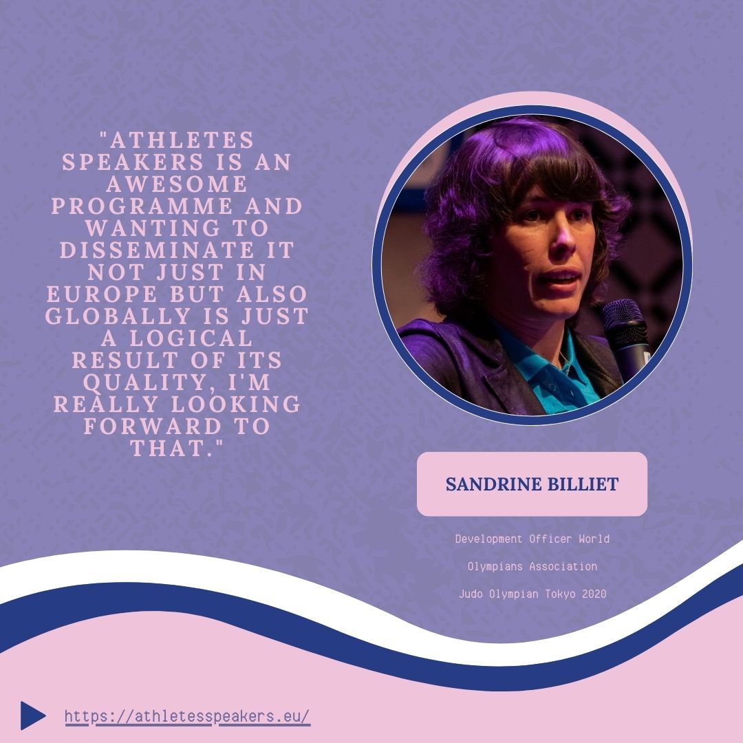 At the Athletes Speakers Final Conference, Sandrine Billiet of the World Olympians Association praised the program.

The Athletes Speakers initiative is more than a project—it's a movement empowering athletes to share their voices and inspire change worldwide!