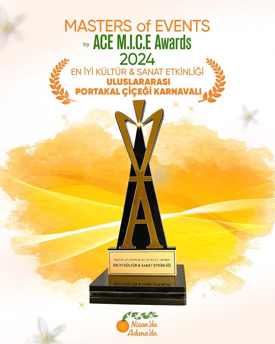 Uluslararası Portakal Çiçeği Karnavalı, turizm ve etkinlik sektörünün "Oscar"ları olarak kabul edilen "Masters of Events by ACE of M.I.C.E. Awards" yarışmasında 2024 yılının En İyi Kültür ve Sanat Etkinliği ödülüne layık görüldü.
<a href="/ACEofMICE/">ACEofMICE</a>
