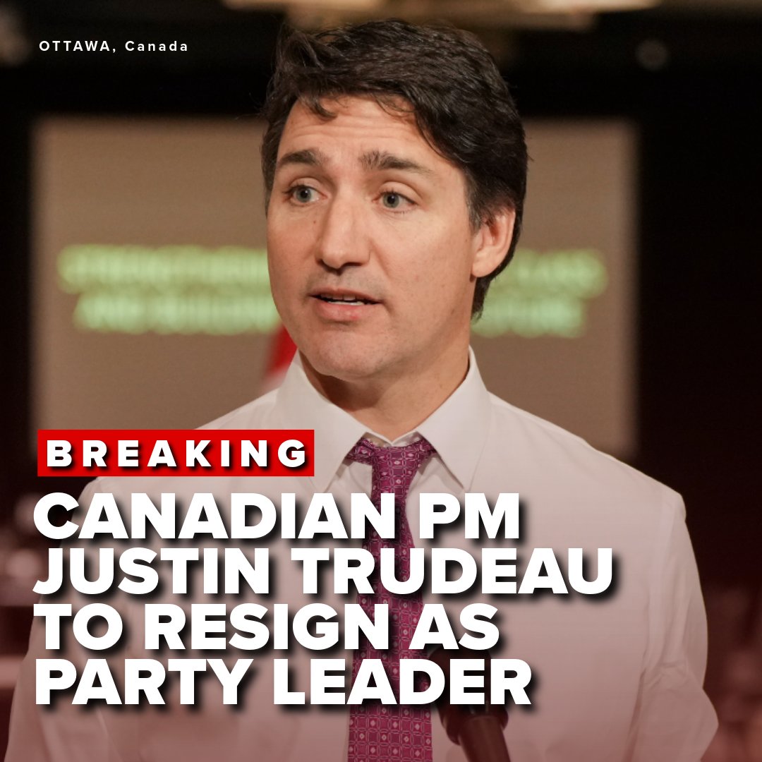 KATVNews's tweet photo. Officially official. During his press conference this morning, Canadian Prime Minister, Justin Trudeau, announced his intentions to resign as the Liberal Party leader.
FULL STORY: https://t.co/5Tz869iLvN https://t.co/JCU6gDBQyP