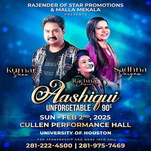 Come and watch Kumar Sanu, Sadhana Sargam, and Rachna Chopra live in concert near you!

General on Sale is happening now!