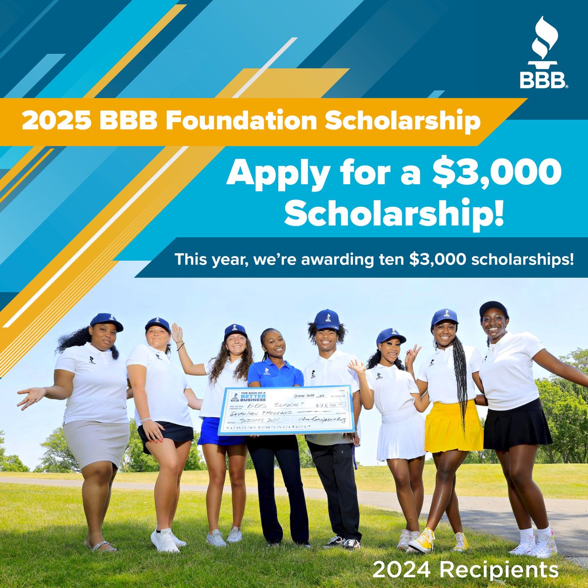 The 2025 BBB Foundation Scholarship video contest has arrived! This year, we’re awarding ten $3,000 scholarships to outstanding students.

📍 Apply &amp; learn more here: bbb.org/Chicago-schola…

#BBBFoundation #ScholarshipOppportunity #ChicagoScholarships