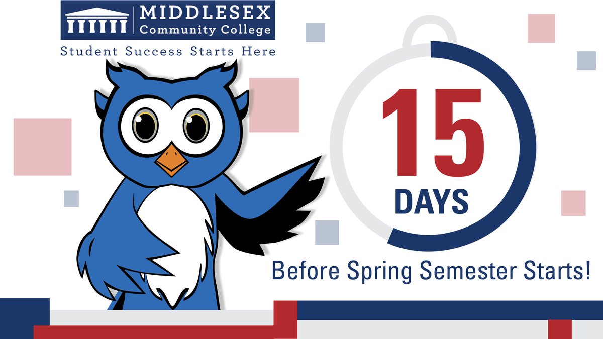 The countdown is ON! Classes are just 15 days away. What are you most looking forward to this semester? Register now for MCC's Spring 2025 semester: middlesex.edu/registration/i…