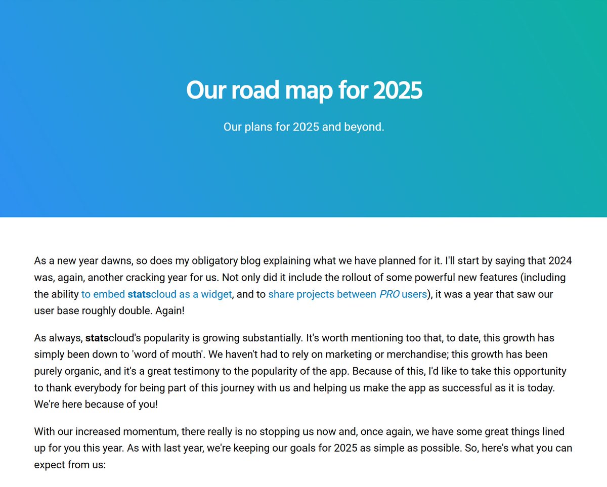 StatsCloud's tweet photo. To celebrate the new year, here's the latest blog from @DrDanGurney outlining exactly what you can expect from https://t.co/YCtvnxuYB5 in 2025... 

🔗 https://t.co/kSDkAVfOvk https://t.co/9nB8cENSvT