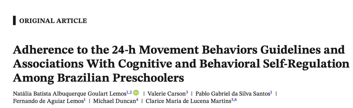For those interested in children's cognitive and social-emotional development, our new study on 24hours and preschoolers´ self-regulation is available in the American Journal of Human Biology. DOI: onlinelibrary.wiley.com/doi/10.1002/aj…