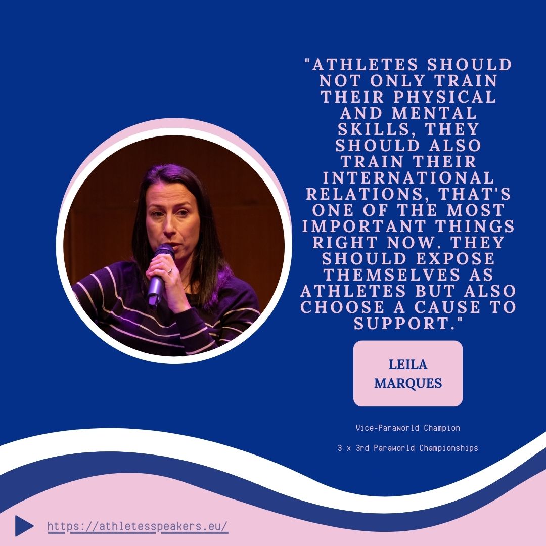 Leila Marques shared her perspective on the evolving role of athletes in today’s world.

Leila’s insight emphasizes the power athletes have to make an impact not just in sports but in global society, using their platforms for positive change.