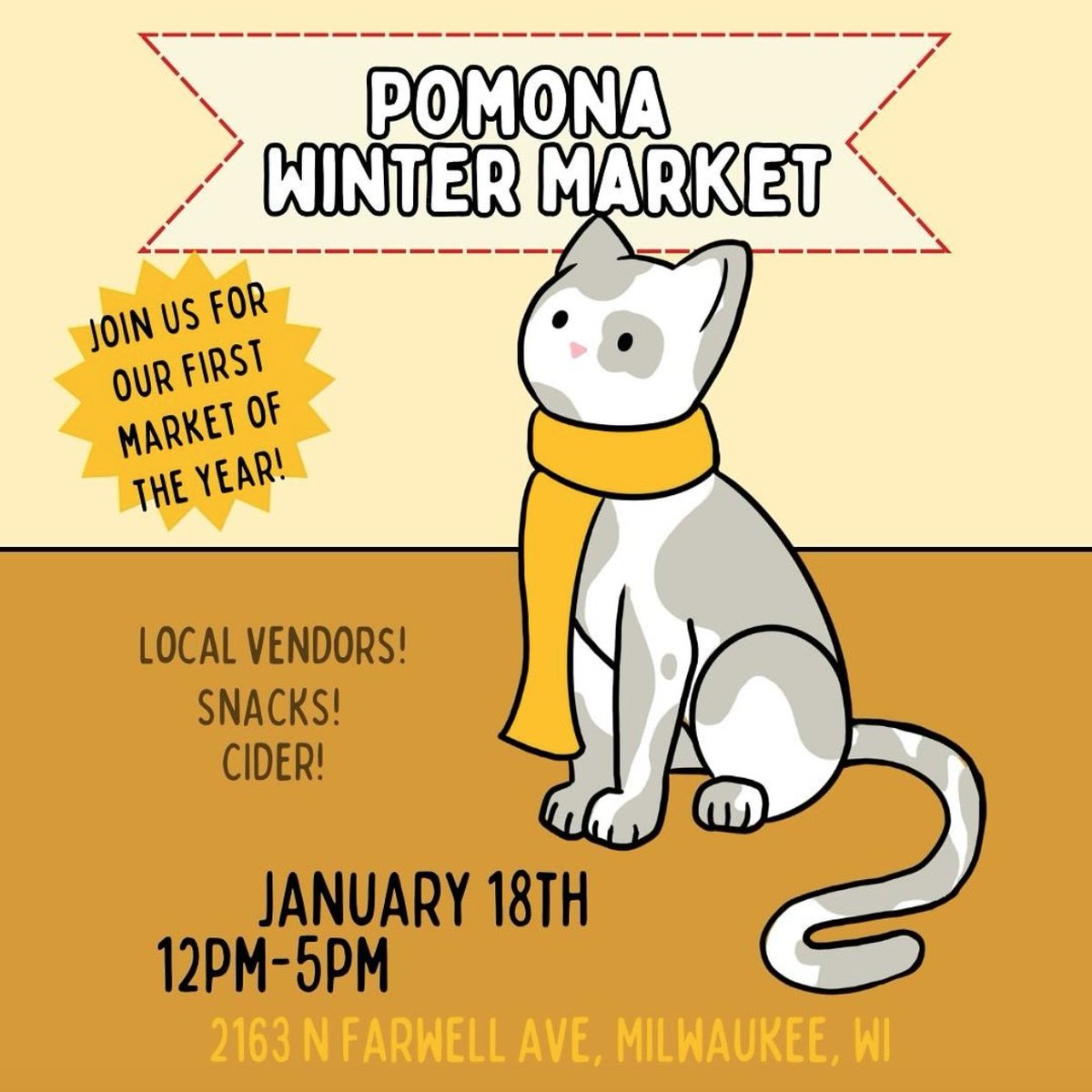 Kick off the new year with Pomona Cider Company at their Winter Makers Market on January 18th from 12pm-5pm! ❄️✨

Explore handmade creations, cozy winter vibes, and support talented local artisans before spring rolls in! 🌿
