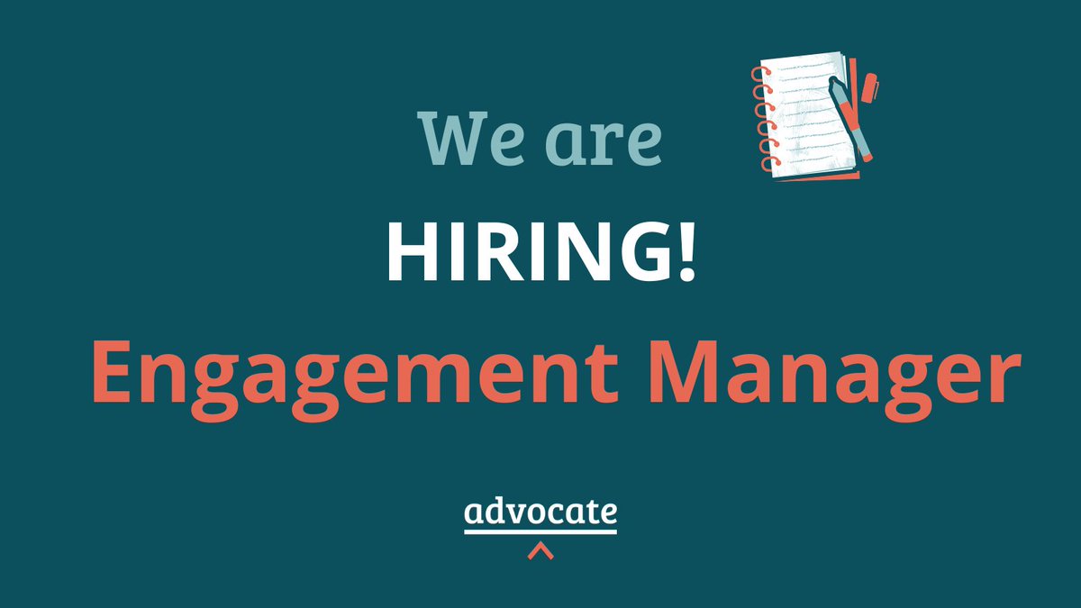 Advocate (@weareadvocate) on Twitter photo 🚨 We're hiring! 🚨
Advocate is looking for an Engagement Manager (maternity cover) to join our team and help us champion access to justice.
The role is full time, hybrid working.
Apply by Sunday 19th January! ⏰⬇️
bit.ly/Advoc8Careers
#ProBono #LegalJobs #AccessToJustice 🚨 We're hiring! 🚨
Advocate is looking for an Engagement Manager (maternity cover) to join our team and help us champion access to justice.
The role is full time, hybrid working.
Apply by Sunday 19th January! ⏰⬇️
bit.ly/Advoc8Careers
#ProBono #LegalJobs #AccessToJustice