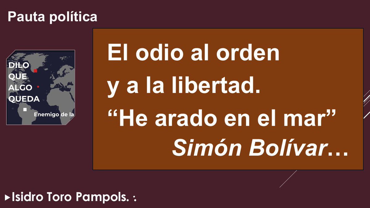 El odio al orden y a la libertad  “He arado en el mar”  Simón Bolívar youtu.be/bVFQYliW2pw?si… vía <a href="/YouTube/">YouTube</a>