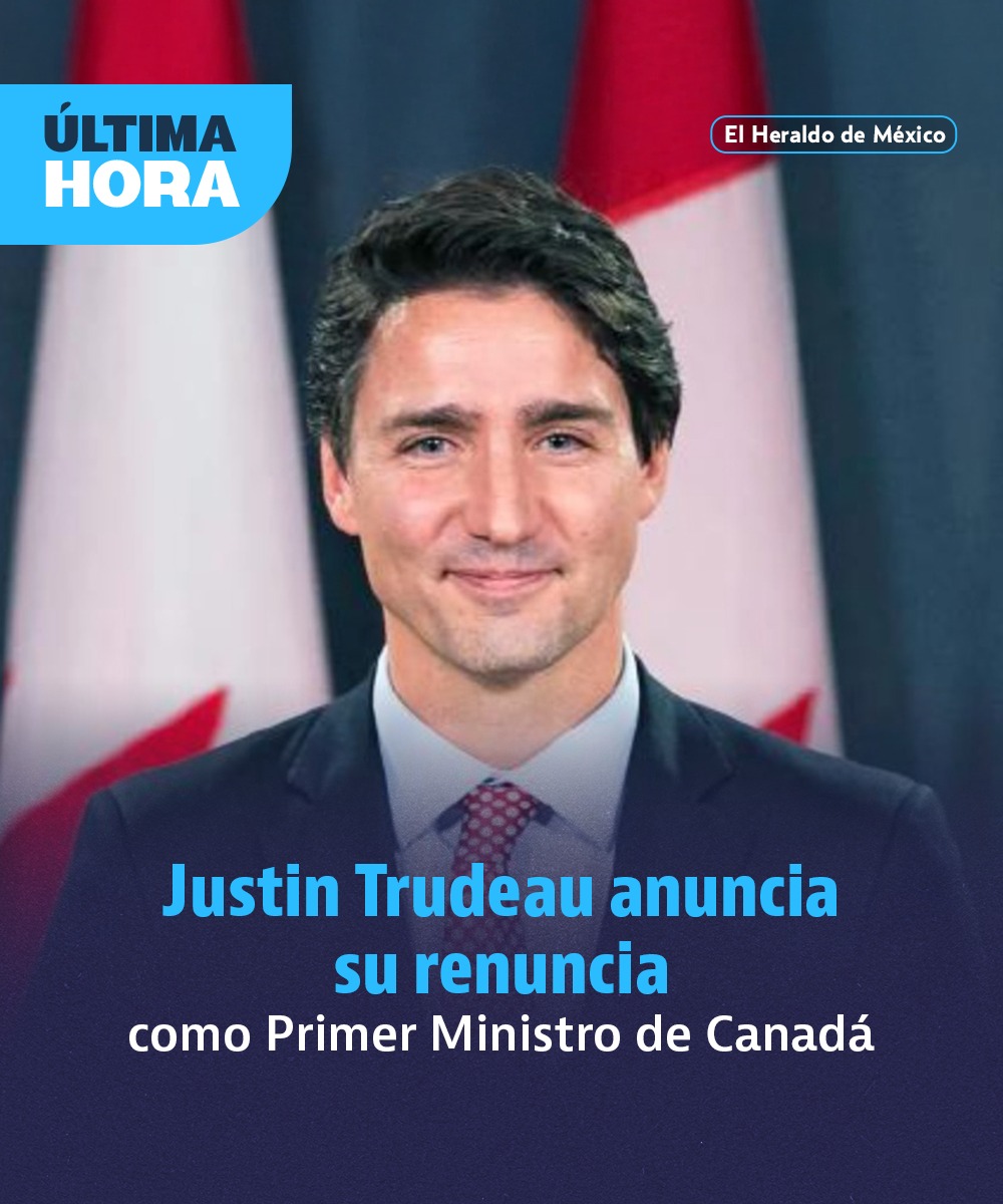 #ÚLTIMAHORA | El primer ministro de Canadá, Justin Trudeau, anunció su renuncia al cargo y como líder del Partido Liberal este lunes ➡️ goo.su/cqZ3j