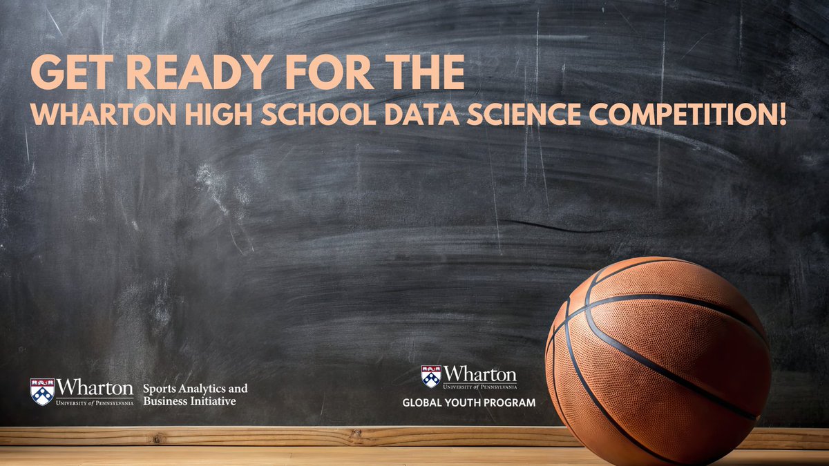 #Wharton High School Data Science Competition is Open 🏀

High school #students (14–18) — team up to rank women’s college #basketball teams &amp; predict postseason wins!

📅 Register by Jan 31
📊 FREE to enter
🏆 Virtual Finals: April 9

Learn, compete &amp; win! whr.tn/hsdatacomp