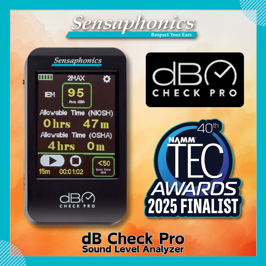#TECAwards Voting Ends Tomorrow - January 7th!
Cast your vote for #Hearing #Sensaphonics #dBCheckPro sound level analyzer, nominated in the category of Headphone/Earpiece Technology - tecawards.org/finalists/

#RespectYourEars 

#NAMMShow #InEarMonitors #IEM #singers #musicians