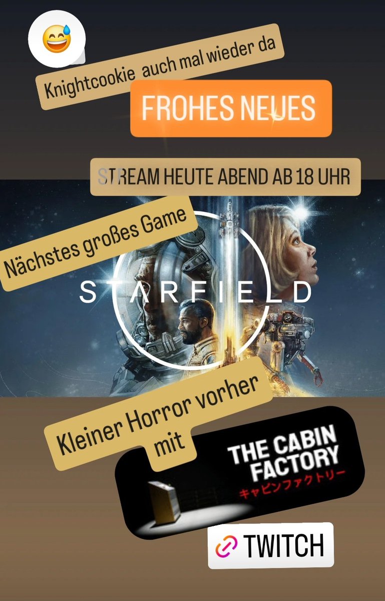 Hey, ich bin heute wieder live. Es geht ab 18 Uhr los. 

Ich freue mich schon, schaut gerne vorbei. 

m.twitch.tv/knightcookieee

#twitchstreamer #TwitchDE #twitch #smallstreamers #SupportSmallStreamers #Knightcookie #Starfield #horrorgame