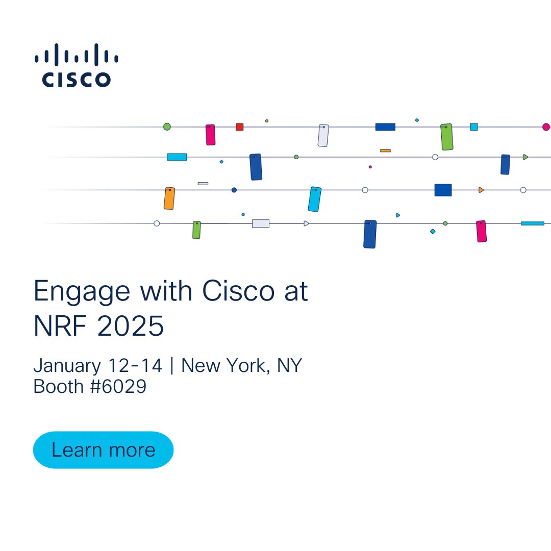jflateau's tweet photo. #NRF2025 is about a week away, if you are attening, stop by the Cisco booth and see how we can help transform for organization!

Here is what you need to know before you attend NRF. Connect with Cisco at NRF Booth 6029. https://t.co/RX0L24NvWk https://t.co/HWhJMWQ0oP