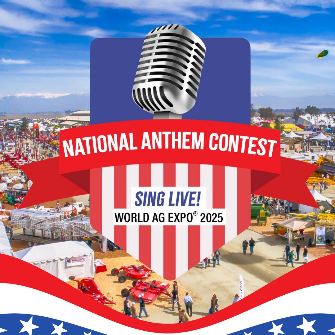 DEADLINE! Today is the last day to enter to sing the National Anthem live at World Ag Expo®! 

Enter now at bit.ly/WAE25NationalA…. #WAE25