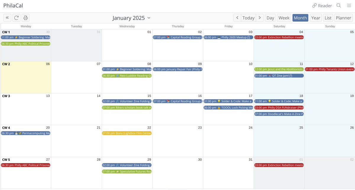BigMeanInternet's tweet image. Introducing PhilaCal.com, a holistic nonsectarian events calendar for the Philly Left. Book events and film screenings, organizing meetings and skill shares, we got it all. With more to come