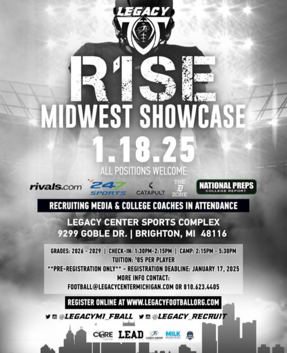Thank you <a href="/LegacyMI_FBall/">Legacy Football Organization</a> for the invite!!!
