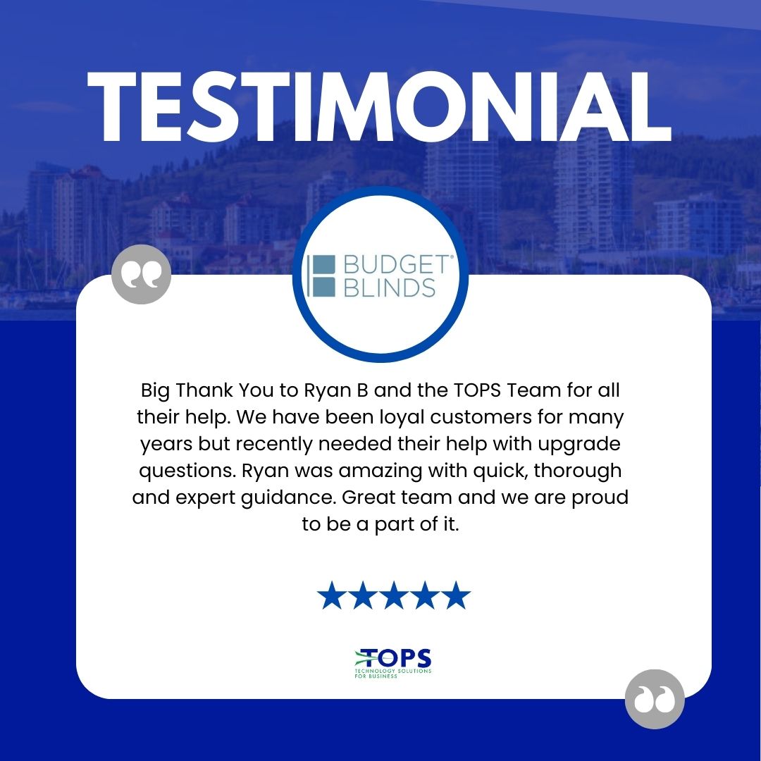 TOPSsolutions's tweet image. #MotivationalMonday! 

We work and play in the communities we service so our reputation is extremely important to us.  Thanks for the vote of confidence #BudgetBlinds