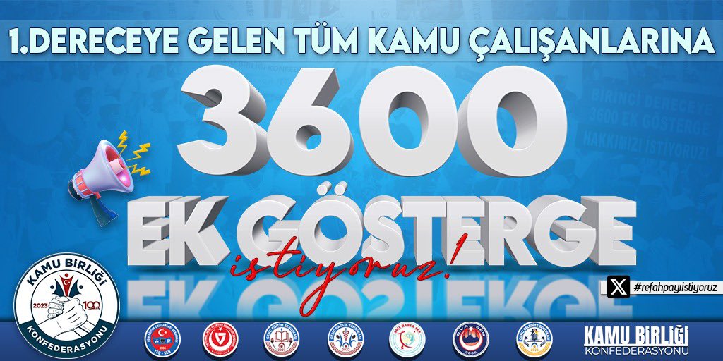 Verilen sözler tutulsun
1. Dereceye gelen tüm kamu çalışanlarına 3600 ek gösterge istiyoruz.

#MemurRefahaErsin
#refahpayıistiyoruz
#teçsen #kamubirligikonfederasyonu